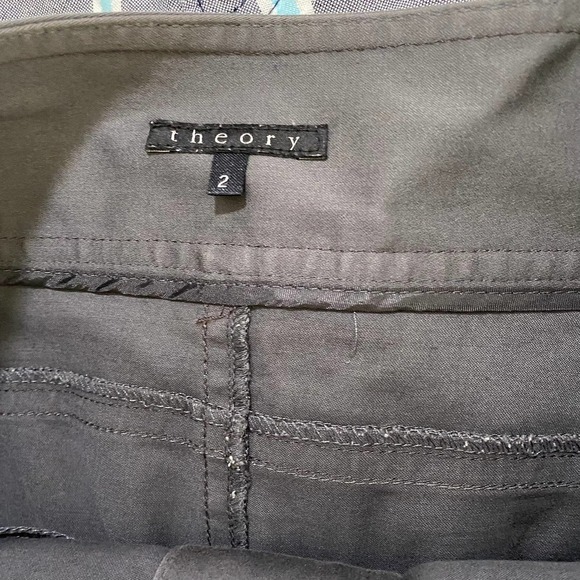 Women's Theory Gray Cargo Pocket  A-Line Mini Skirt Office  Work Professional-2 - Picture 2 of 7